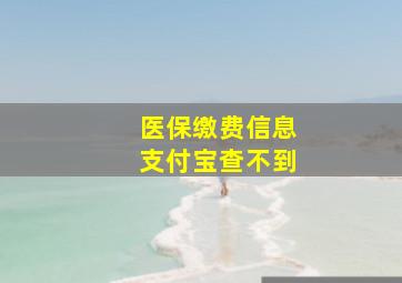 医保缴费信息支付宝查不到