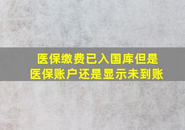 医保缴费已入国库但是医保账户还是显示未到账