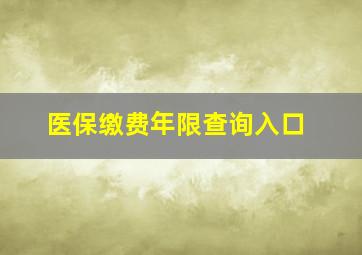 医保缴费年限查询入口