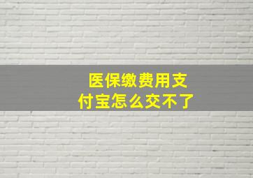 医保缴费用支付宝怎么交不了