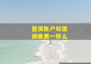 医保账户和医保缴费一样么