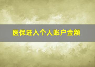 医保进入个人账户金额