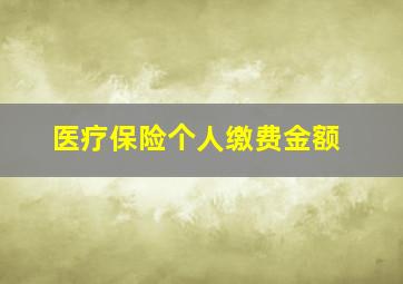 医疗保险个人缴费金额