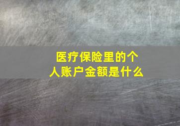 医疗保险里的个人账户金额是什么