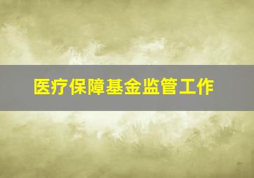 医疗保障基金监管工作