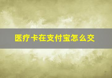 医疗卡在支付宝怎么交