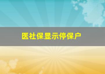 医社保显示停保户