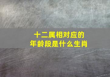 十二属相对应的年龄段是什么生肖