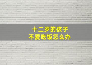 十二岁的孩子不爱吃饭怎么办