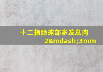 十二指肠球部多发息肉2—3mm