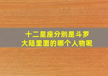 十二星座分别是斗罗大陆里面的哪个人物呢