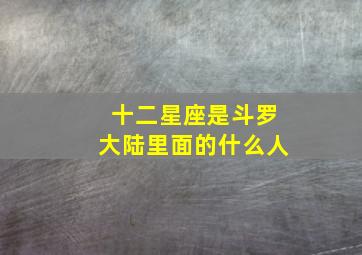 十二星座是斗罗大陆里面的什么人