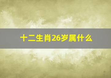 十二生肖26岁属什么