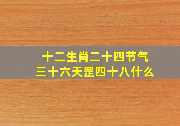 十二生肖二十四节气三十六天罡四十八什么