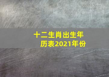 十二生肖出生年历表2021年份