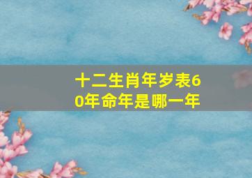 十二生肖年岁表60年命年是哪一年