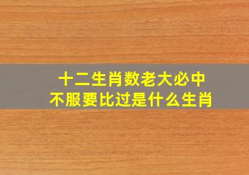 十二生肖数老大必中不服要比过是什么生肖