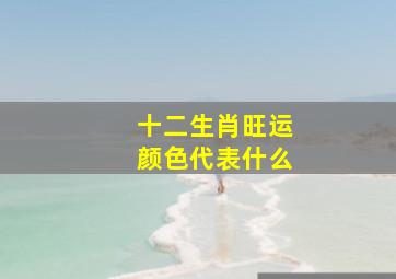 十二生肖旺运颜色代表什么