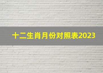 十二生肖月份对照表2023