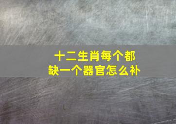 十二生肖每个都缺一个器官怎么补