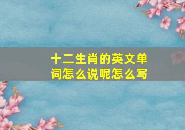 十二生肖的英文单词怎么说呢怎么写