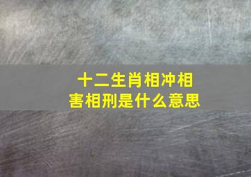 十二生肖相冲相害相刑是什么意思