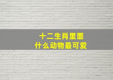 十二生肖里面什么动物最可爱