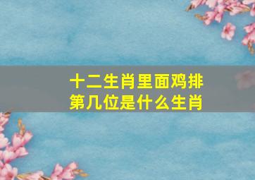 十二生肖里面鸡排第几位是什么生肖