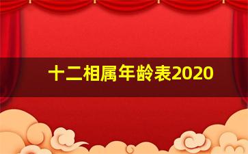 十二相属年龄表2020