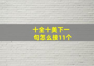 十全十美下一句怎么接11个