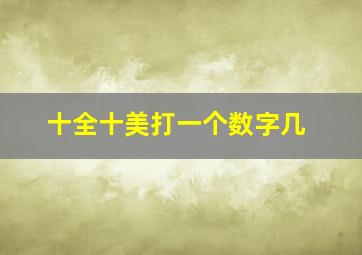 十全十美打一个数字几