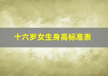 十六岁女生身高标准表