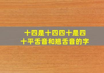 十四是十四四十是四十平舌音和翘舌音的字