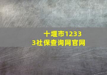 十堰市12333社保查询网官网