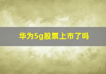 华为5g股票上市了吗