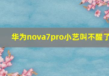 华为nova7pro小艺叫不醒了