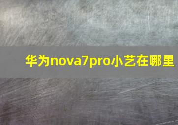 华为nova7pro小艺在哪里