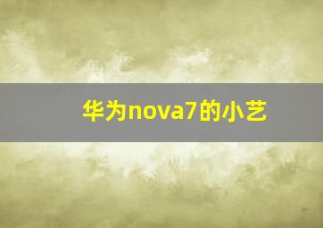 华为nova7的小艺