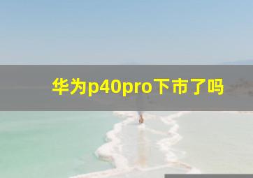 华为p40pro下市了吗