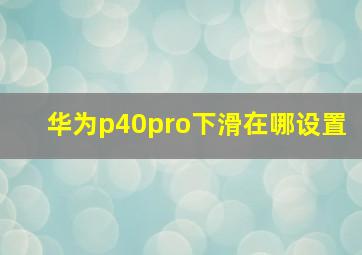 华为p40pro下滑在哪设置