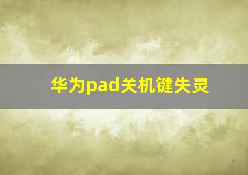 华为pad关机键失灵