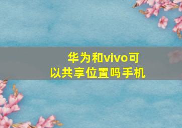 华为和vivo可以共享位置吗手机