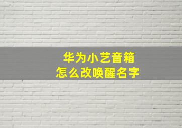 华为小艺音箱怎么改唤醒名字