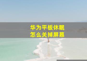 华为平板休眠怎么关掉屏幕