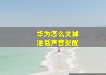 华为怎么关掉通话声音提醒