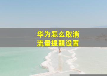 华为怎么取消流量提醒设置