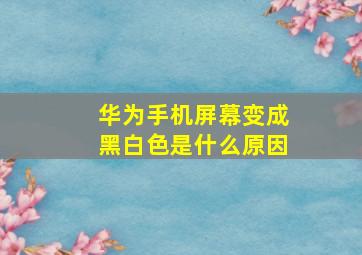 华为手机屏幕变成黑白色是什么原因