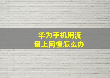 华为手机用流量上网慢怎么办