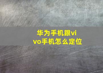 华为手机跟vivo手机怎么定位