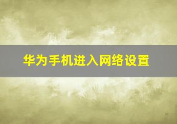 华为手机进入网络设置